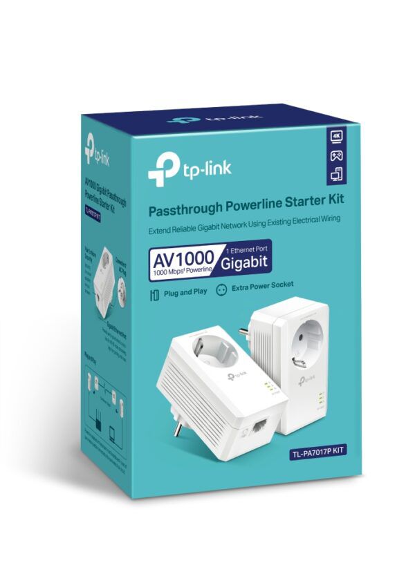 Powerline Adapter Netwerkset 1000Mbps AC Pass Through - Afbeelding 3