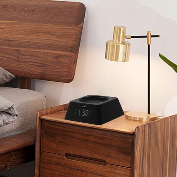 Q-Box FM Wekker - Bluetooth Luidspreker - Qi Powerbank (Zwart) - Afbeelding 4
