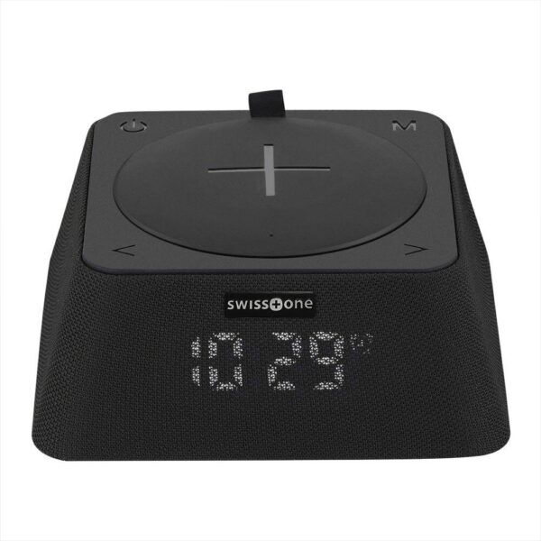 Q-Box FM Wekker - Bluetooth Luidspreker - Qi Powerbank (Zwart) - Afbeelding 2