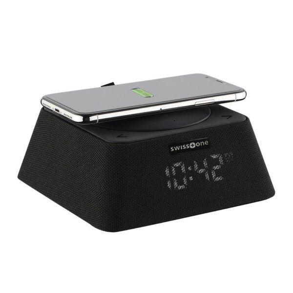 Q-Box FM Wekker - Bluetooth Luidspreker - Qi Powerbank (Zwart) - Afbeelding 9