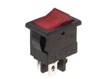 Product thumbnail VERMOGEN ROCKERSCHAKELAAR 5A-250V SPST ON-OFF - MET ROOD NEONLICHT