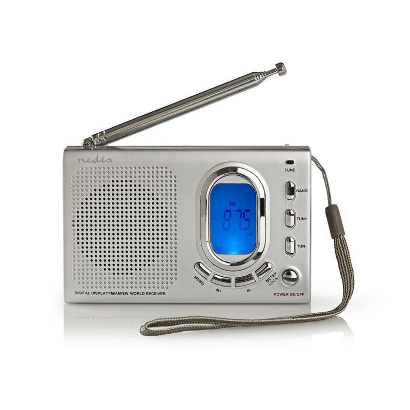 Product thumbnail Draagbare Wereldradio | AM / FM / SW | Wekker | Grijs
