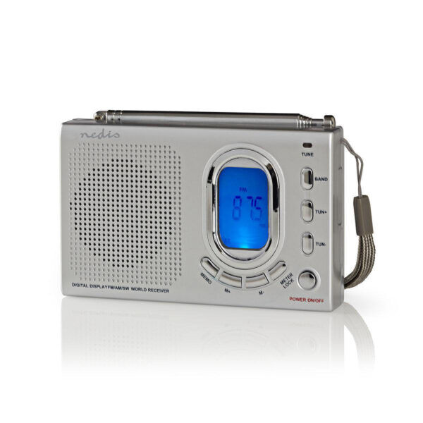 Draagbare Wereldradio | AM / FM / SW | Wekker | Grijs - Afbeelding 6