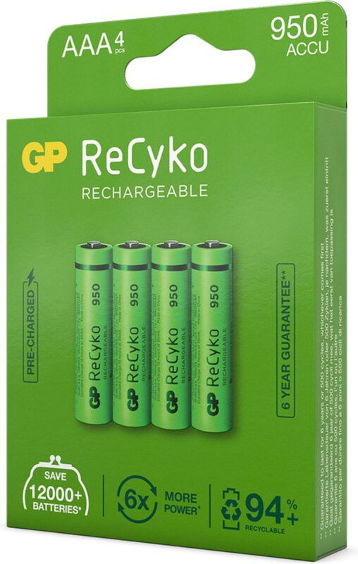 Product thumbnail ReCyko Oplaadbare NiMH Batterij AAA 1.2 V 950 mAh 4-Blister
