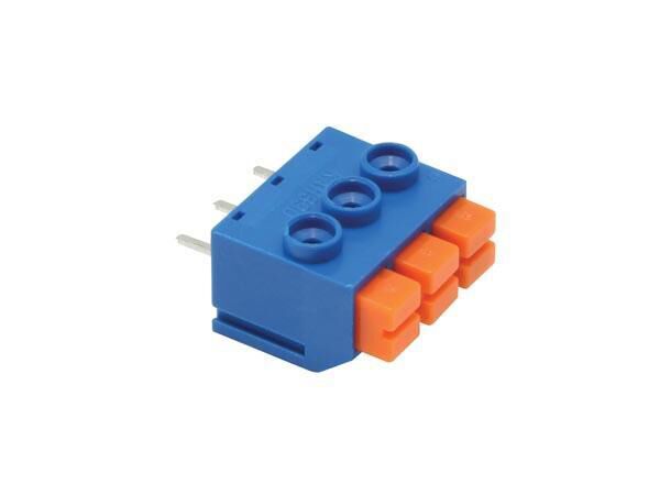 Product thumbnail schroefloze connector, 3 polen, BLAUW, 5 mm doorsnede