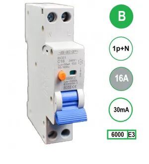 Product thumbnail S.E.P. Aardlekautomaat 20A / 30mA B 1P+N 1 MODULE