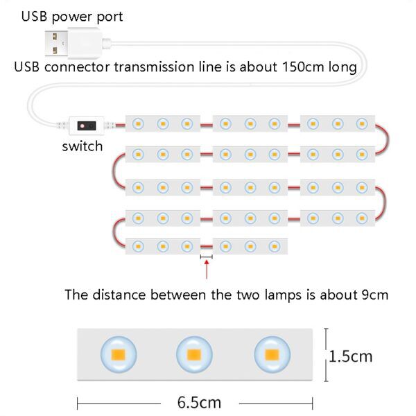 LED SPIEGELVERLICHTING 10 IN 1 DIMBAAR