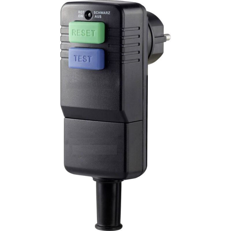 Product thumbnail Stekker met aardlekschakelaar 10mA 16A rubber IP54