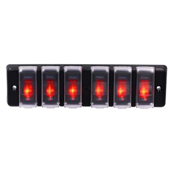 6-voudig 12 Volt schakelpaneel met LED indicatie - Afbeelding 3