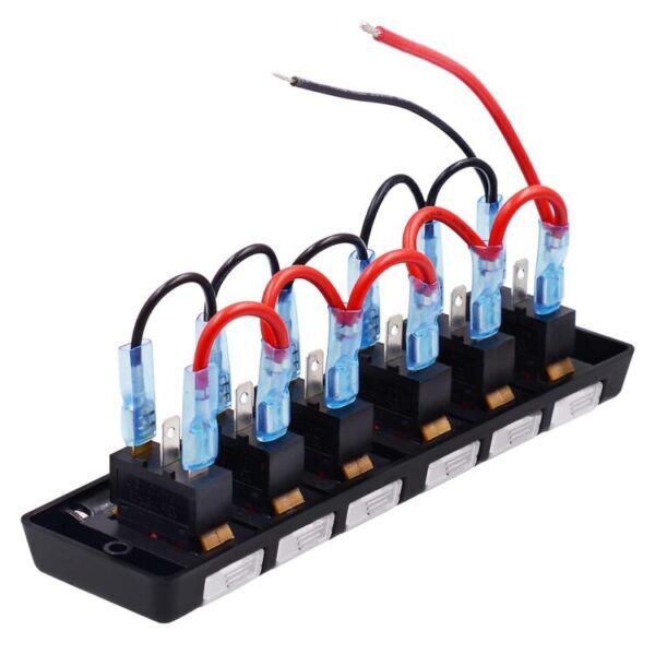 6-voudig 12 Volt schakelpaneel met LED indicatie - Afbeelding 2