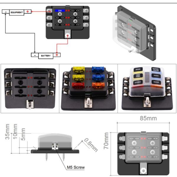 6 WAY CIRCUIT FUSEBOX - Afbeelding 6
