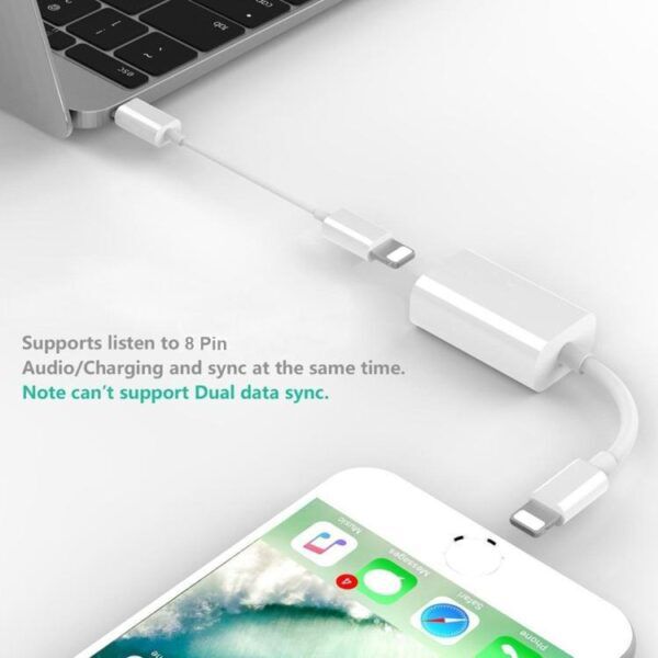 Iphone 8-pins lightning splitkabel 1 x male - 2 x female - Afbeelding 3