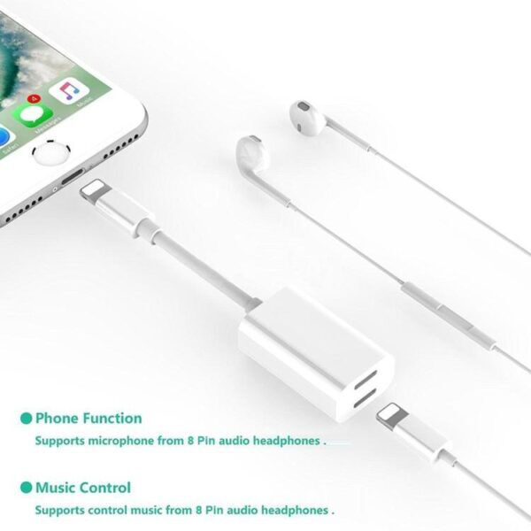 Iphone 8-pins lightning splitkabel 1 x male - 2 x female - Afbeelding 2