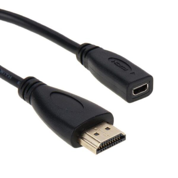 Verloopsnoer HDMI Male - Micro HDMI Female 20cm zwart - Afbeelding 2