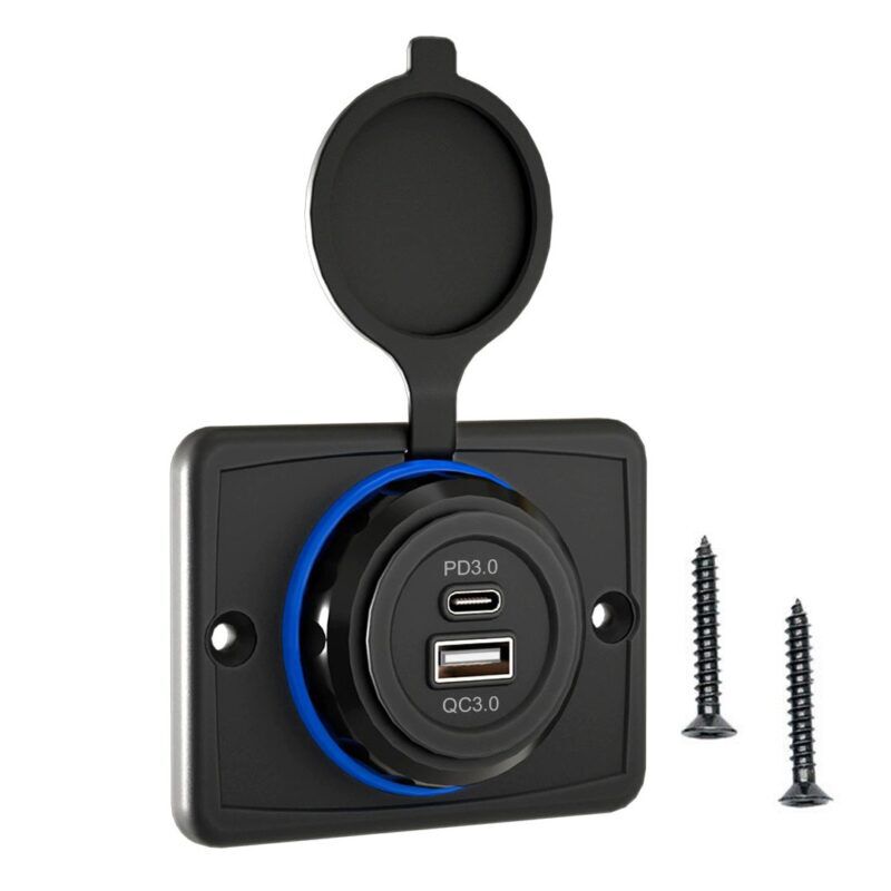 Product thumbnail USB C / USB A QC3.0 LAADAANSLUITING 12/24V OPBOUW 30W