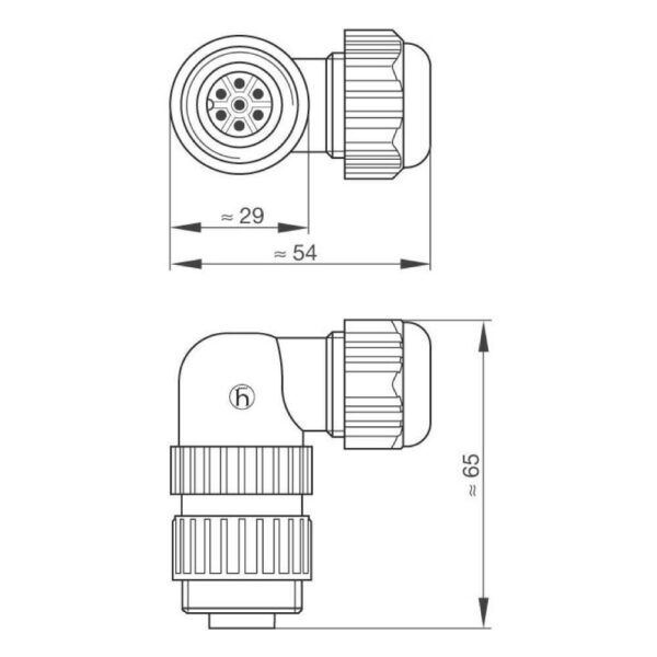 Hirschmann IP67 connector male 7-polig haaks - Afbeelding 2