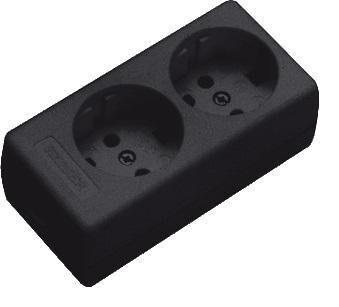 Product thumbnail Tafelcontactdoos 2V + RA schroefbaar zwart
