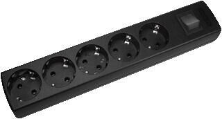 Product thumbnail Tafelcontactdoos 5V + RA + schakelaar schroefbaar zwart