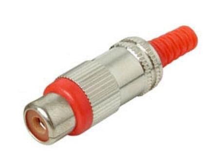 Product thumbnail RCA STEKKER FEMALE ROOD METALEN HULS