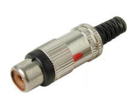 Product thumbnail RCA STEKKER FEMALE ZWART METALEN HULS
