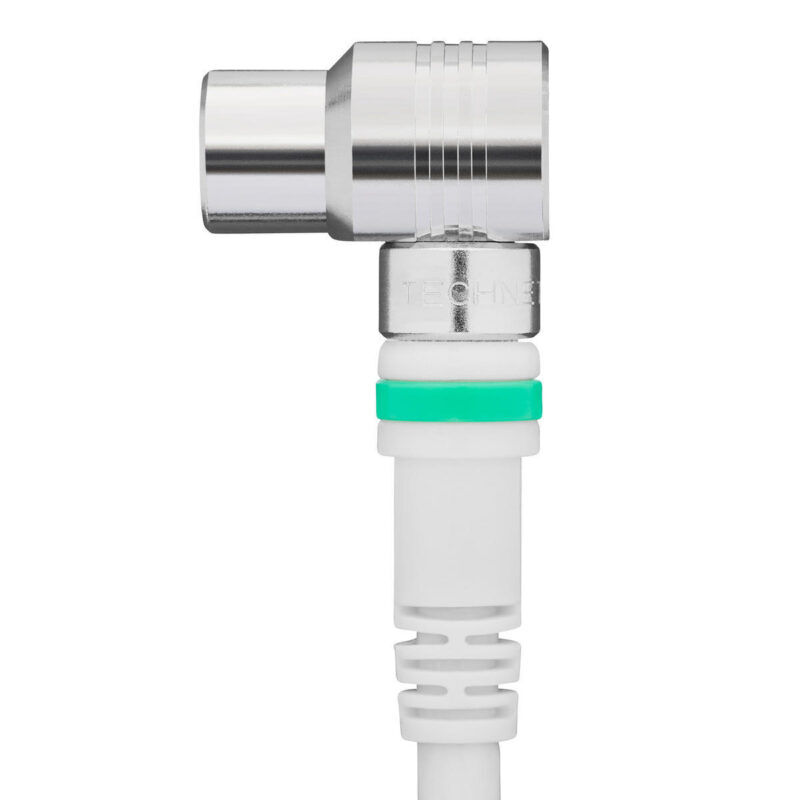 Product thumbnail Coaxkabel Male - Female Haaks 90 10 meter Wit/Zilver