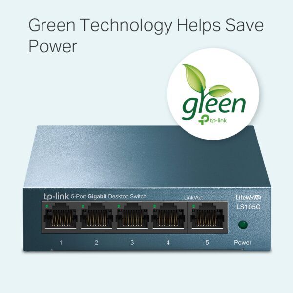 TP-LINK LS105G 5-Poort Gigabit Switch Metalen Behuizing - Afbeelding 3