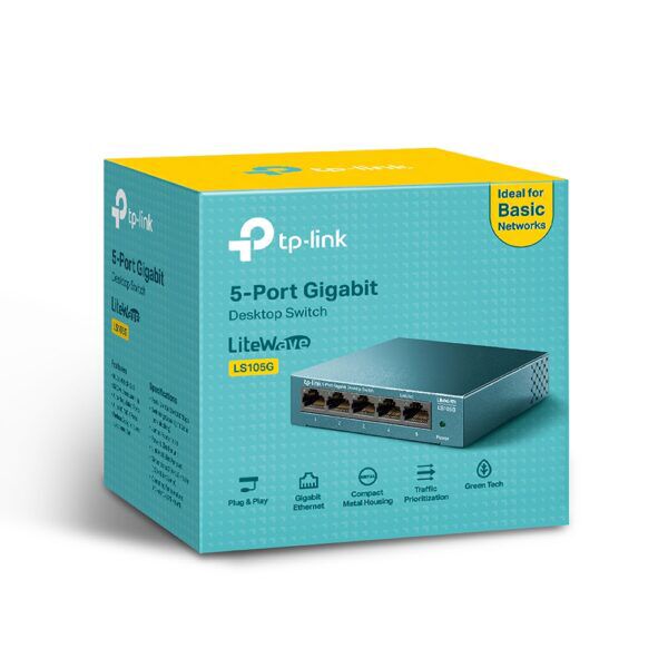 TP-LINK LS105G 5-Poort Gigabit Switch Metalen Behuizing - Afbeelding 6