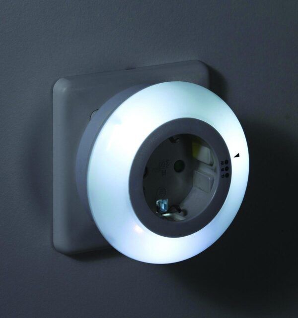 LED nachtlamp + sensor met stekker doorvoer - Afbeelding 2