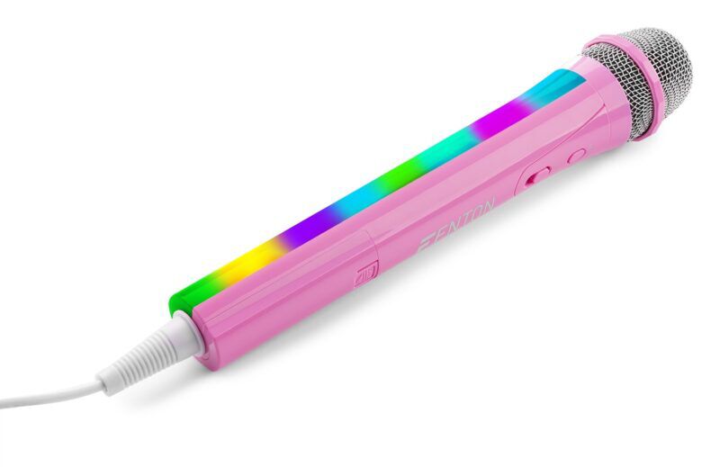 Product thumbnail KMD55B KARAOKE MICROPHONE WITH RGB LIGHTING PINK