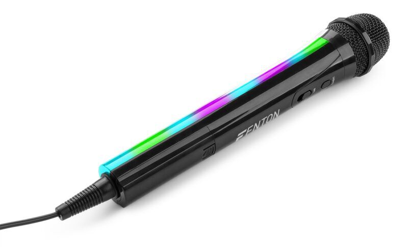 Product thumbnail KMD55B KARAOKE MICROPHONE WITH RGB LIGHTING BLACK