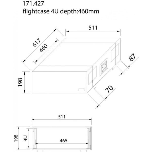19'' Flightcase 4U - Afbeelding 4