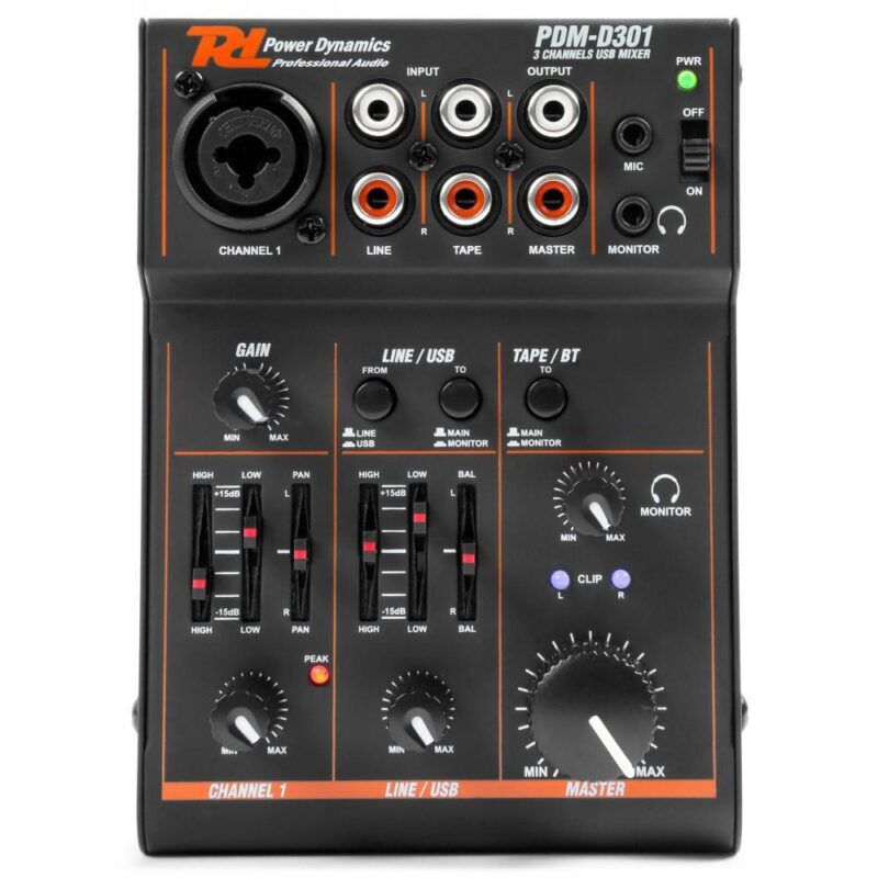Product thumbnail PDM-D301 3-Kanaals USB Mixer