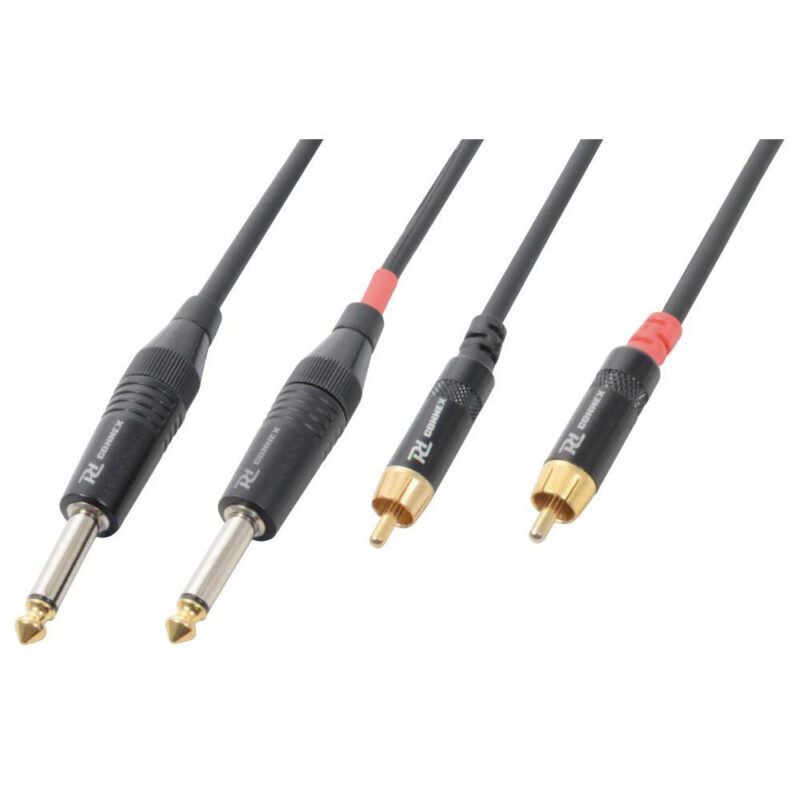 Product thumbnail Connex Kabel | 2x 6.3 Mono - 2x RCA Male | 3 meter