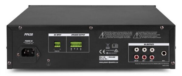 PPA30 100V MIXER-VERSTERKER 30W - Afbeelding 2