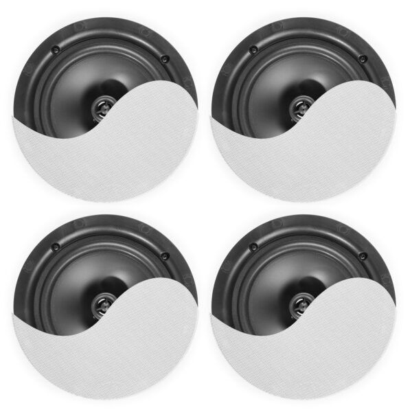 BLUETOOTH PLAFOND SPEAKER SET 4 ST. WIT + VERSTERKER