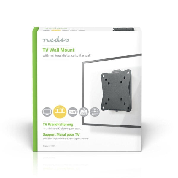 Vaste TV-Muurbeugel | 13 - 27 " | Max. 30 kg | Staal | Zwart - Afbeelding 3