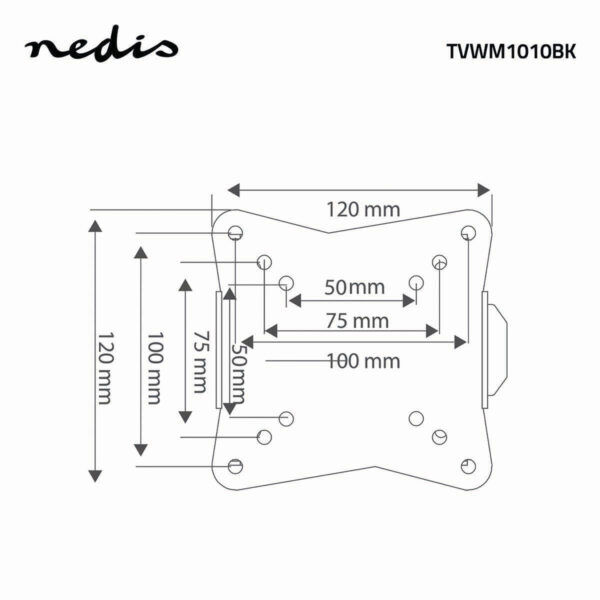 Vaste TV-Muurbeugel | 13 - 27 " | Max. 30 kg | Staal | Zwart - Afbeelding 7