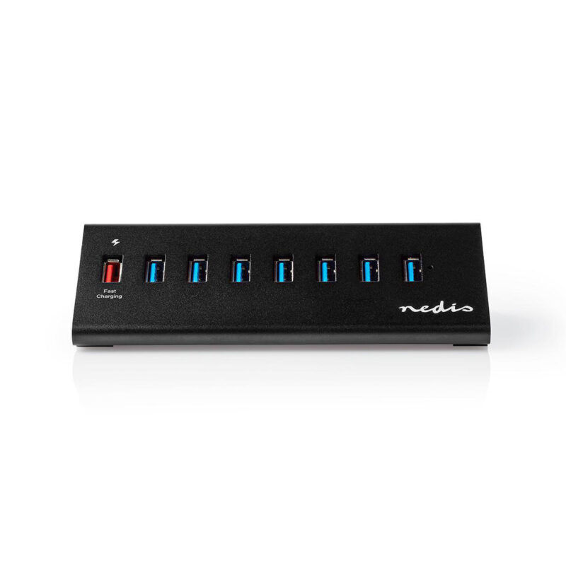 Product thumbnail USB-Hub | 8-Poorts | USB 3.0 met Externe Voeding | QC3.0 Oplaadpoort | 5 Gbps