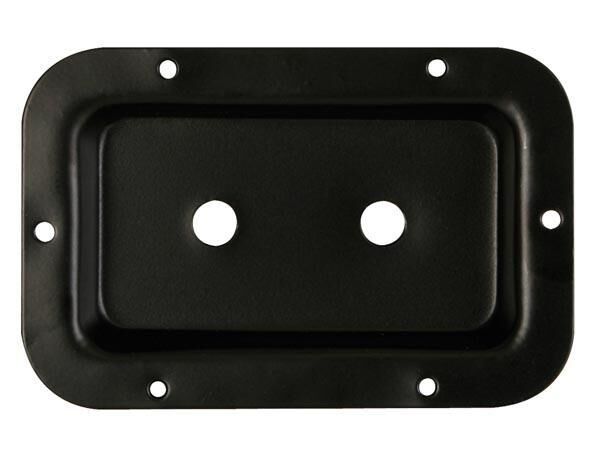 Product thumbnail INBOUWPLAAT, ZWART METAAL, 89 x 136mm, 2 OPENINGEN