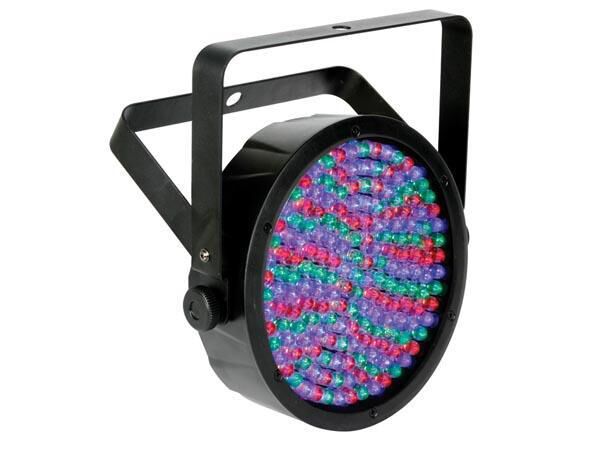 Product thumbnail LED PAR64 - ABS - ZWART - DUBBELE BEUGEL - 180 LEDS VAN 10mm