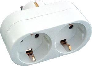 Product thumbnail Verloopstekker 2x randaarde horizontaal