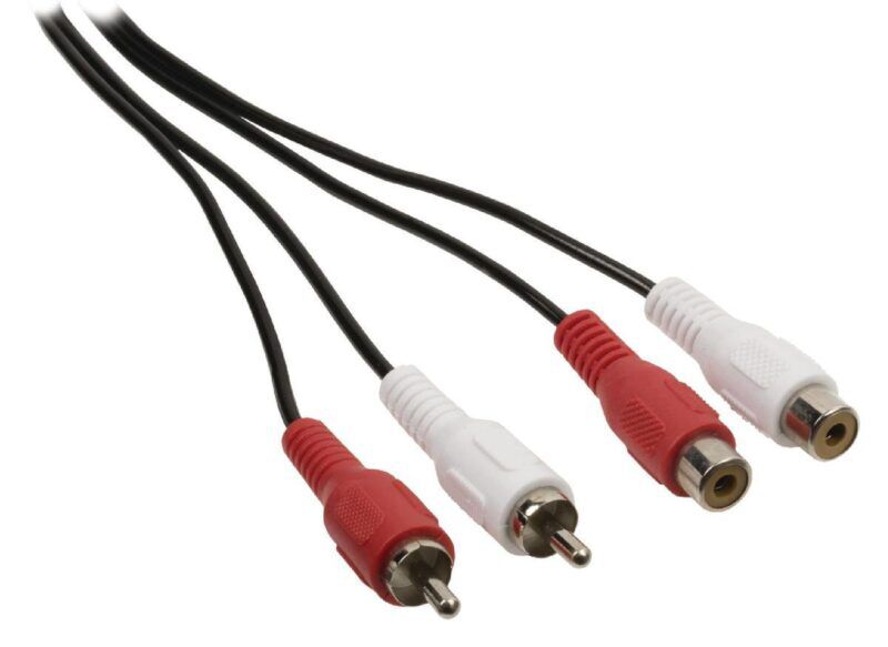 Product thumbnail Stereo Audio Verlengkabel 2x RCA Male - 2x RCA Female 5 meter