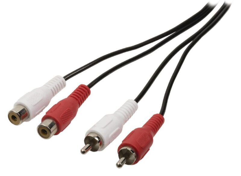 Product thumbnail Stereo Audio Verlengkabel 2x RCA Male - 2x RCA Female 1.00 m