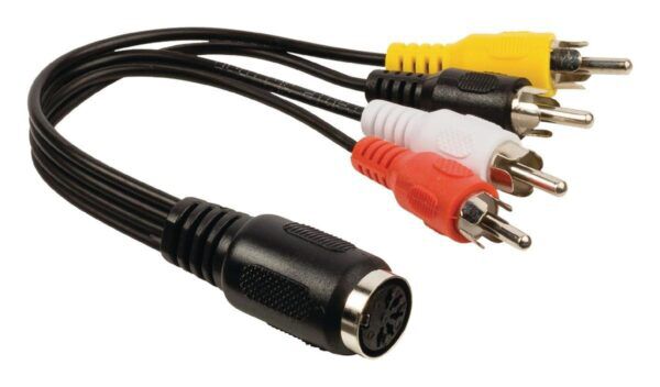 DIN-Audiokabel | DIN 5-Pins Female - 4x RCA Male | 0,2 meter - Afbeelding 3