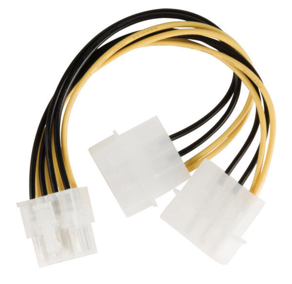 Interne Stroomkabel EPS 8-Pins Male - 2x Molex Male 0.15 meter