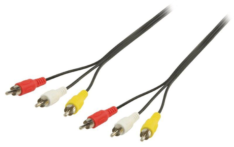 Product thumbnail Audio- / Videokabel 3x RCA Male - 3x RCA Male 2.00 m Zwart