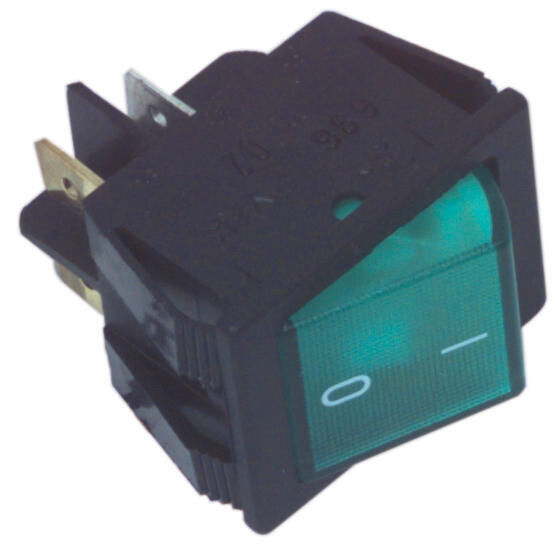 Product thumbnail VERMOGEN ROCKERSCHAKELAAR 10A-250V DPST ON-OFF - MET GROENE NEONLAMP