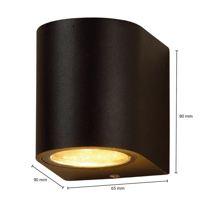 Product thumbnail WANDARMATUUR 1xGU10 IP54 HALFROND ZWART