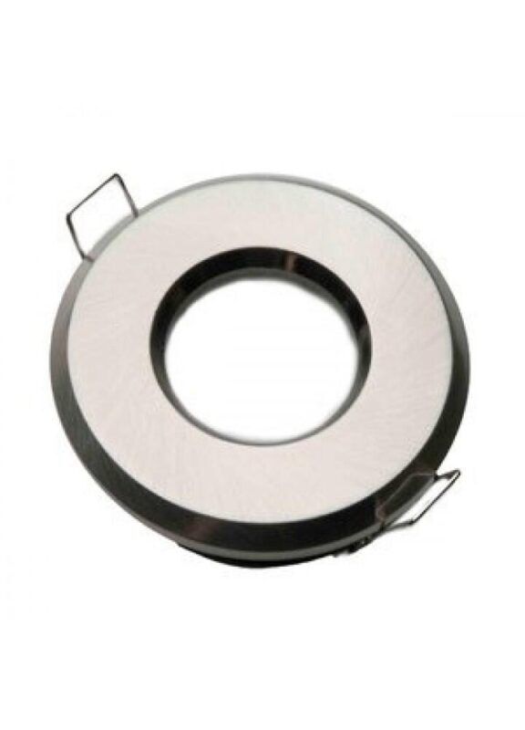 Product thumbnail Plafond-inbouwspot rond geborsteld RVS IP65 voor badkamer