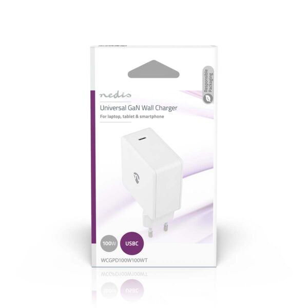 USB-C Snellader | 100 W | GaN | 3.0 / 5.0 A | 1x USB-C | Wit - Afbeelding 6